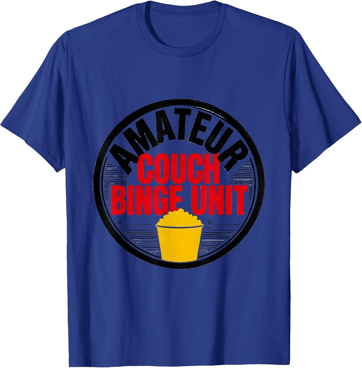 Amateur Couch Binge Unit Funny True Crime Fan Couch T-Shirt - Royal Blue