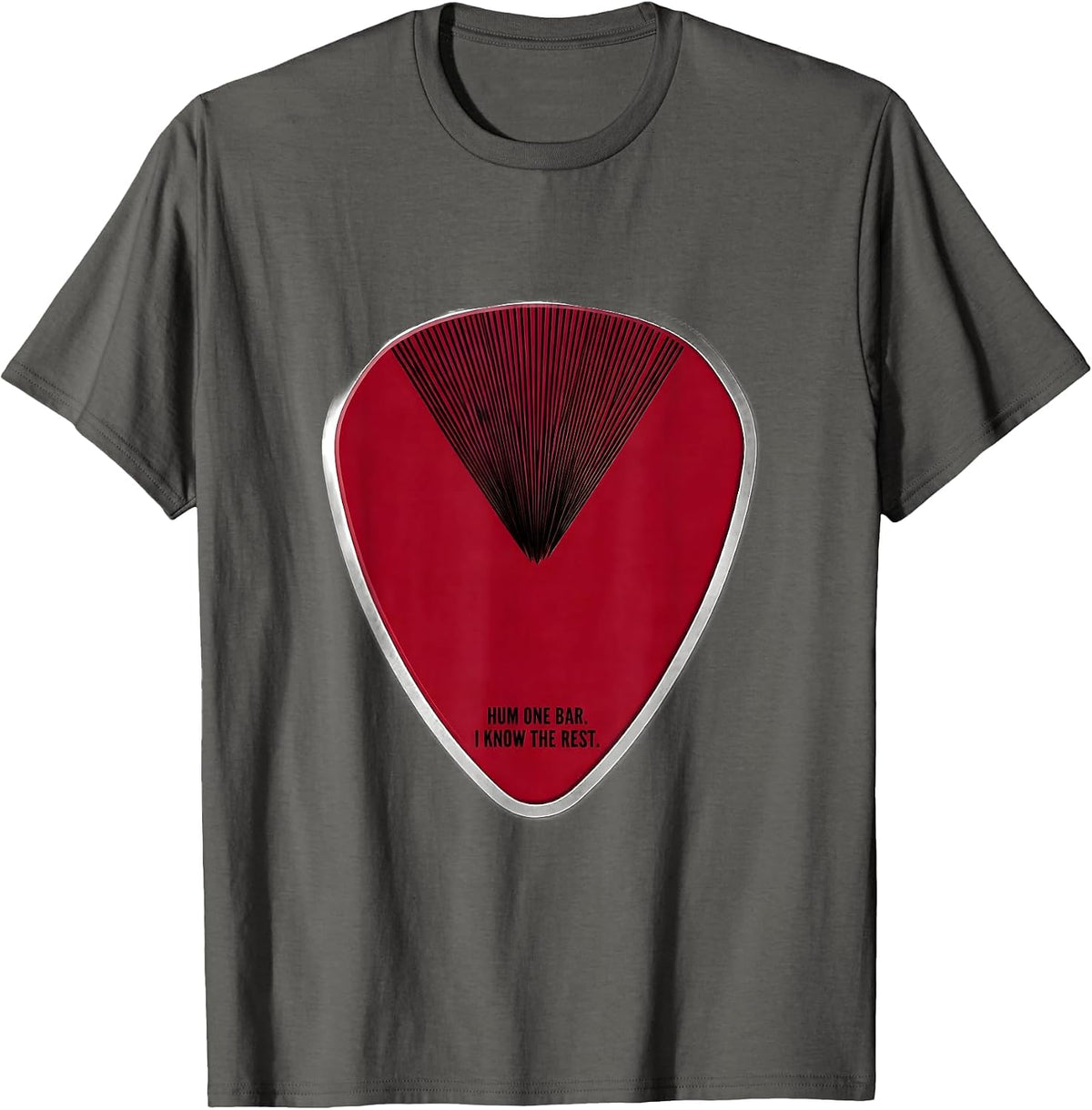 Hum One Bar. I Know The Rest Funny Music Lover Song Lyrics T-Shirt - Asphalt Grey