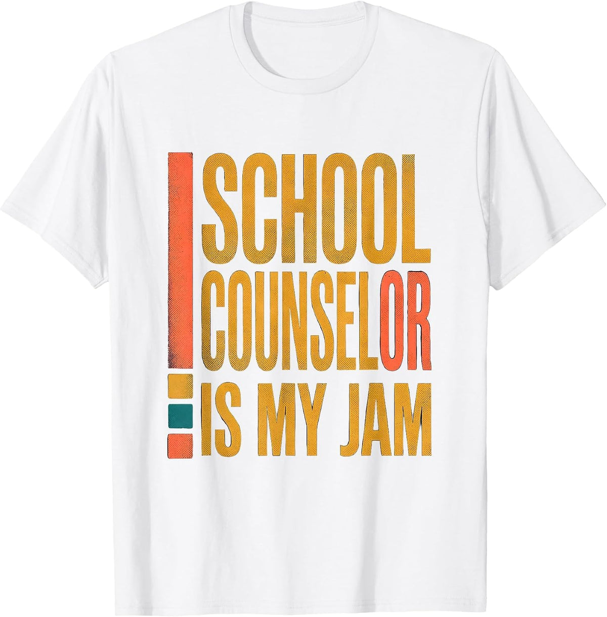 Men's School Counselor Is My Jam Groovy Retro Workplace Pride T-Shirt - White
