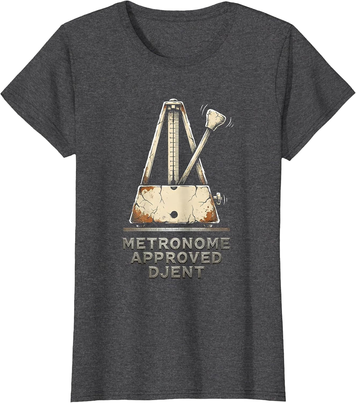 Women's Metronome Approved Djent Funny Heavy Metal Music Metalhead T-Shirt - Dark Heather Grey