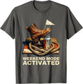 Weekend Mode Activated Labor Day Graphic T-Shirt, Men, Asphalt Grey, Medium - As Pictured