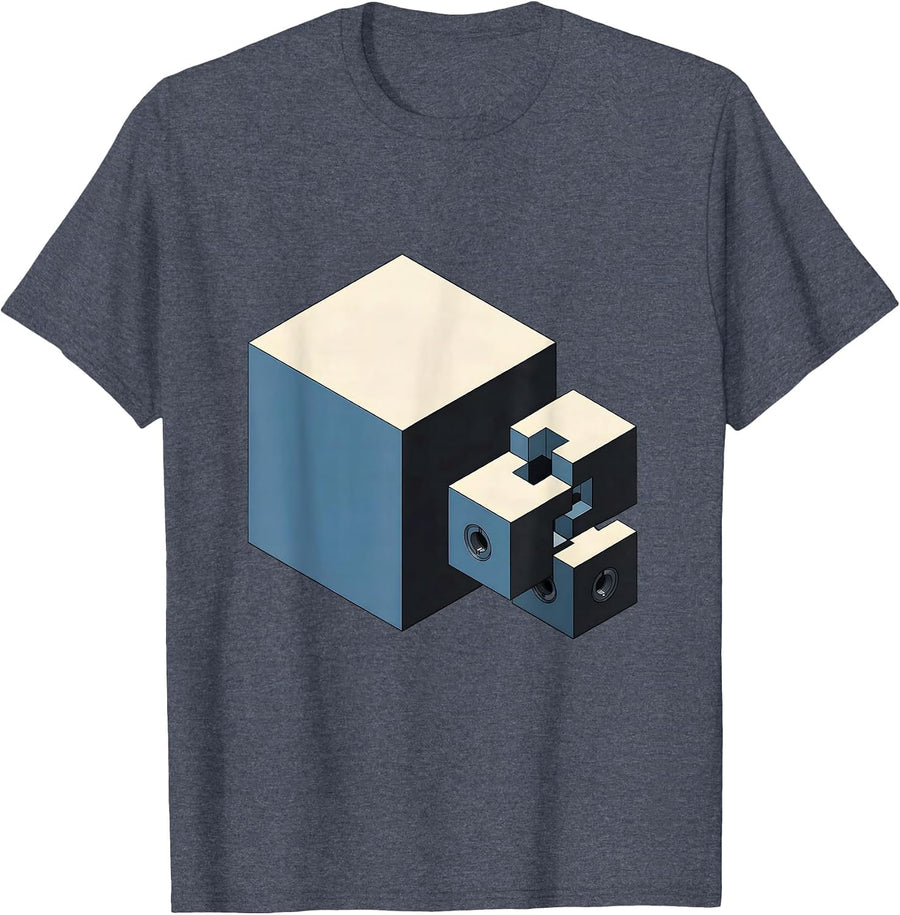 Isometric Cube Element Block Chemistry Humor T-Shirt - Heather Blue