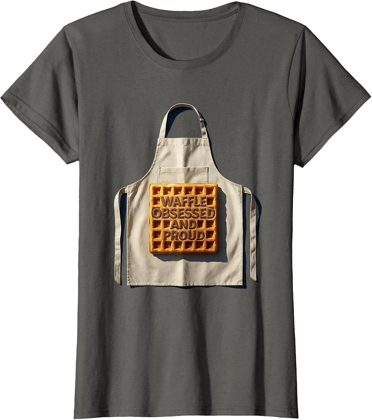 Women's Waffle Obsessed And Proud Foodie Design T-Shirt - Asphalt Grey