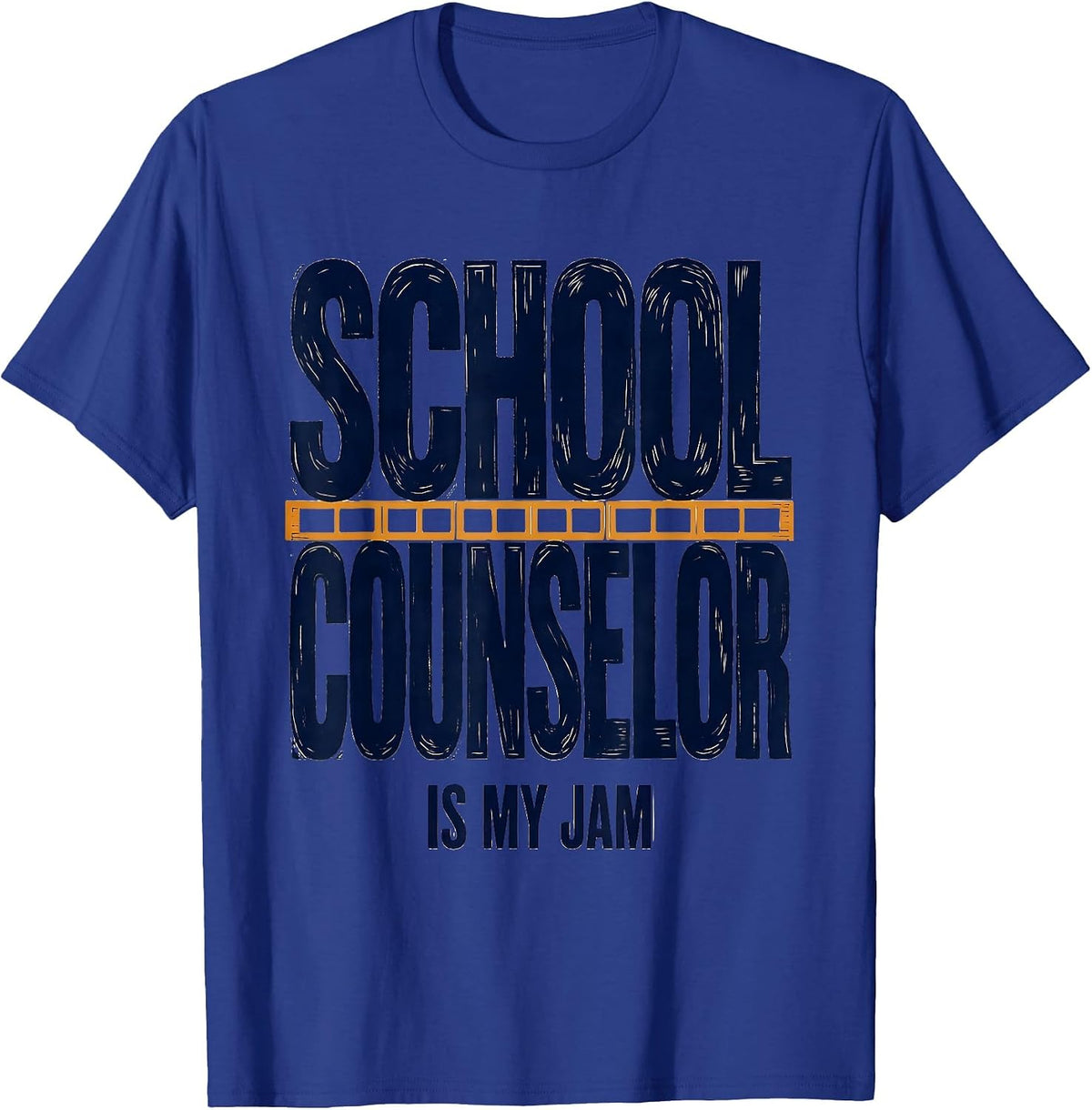 Men's School Counselor Is My Jam Groovy Retro Pride T-Shirt - Royal Blue