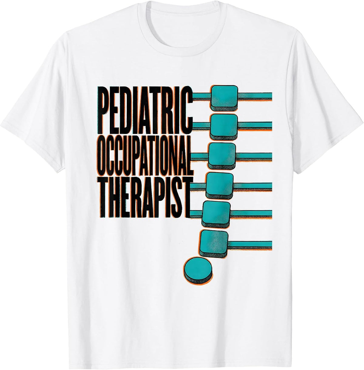 Men's Pediatric Occupational Therapist Risograph OT Pride Casual T-Shirt - White