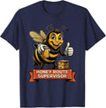 Honey Route Supervisor Retro Beekeeper Mascot Costume Humor T-Shirt - Navy Blue