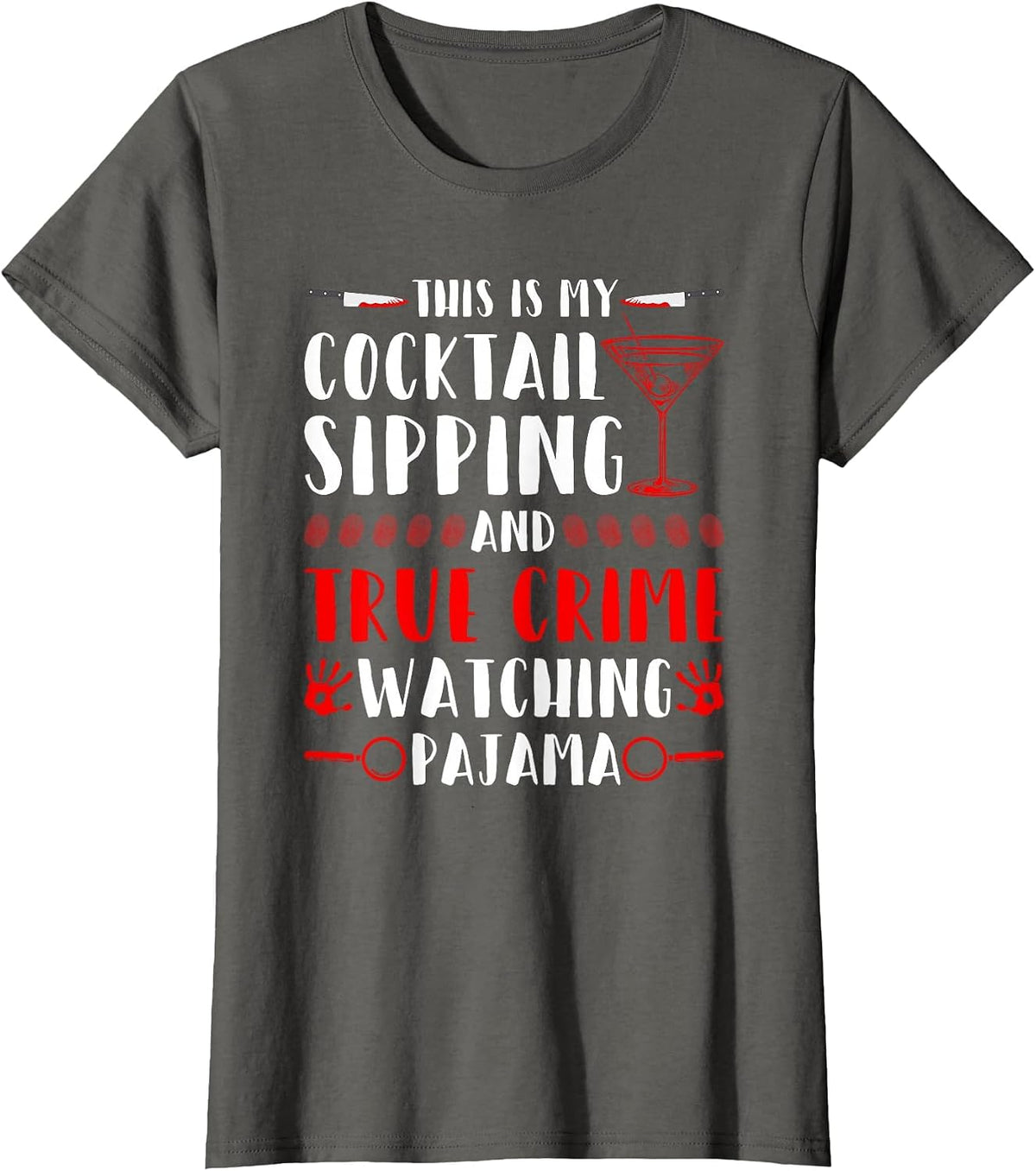 True Crime and Cocktails Pajama T-Shirt - Asphalt Grey