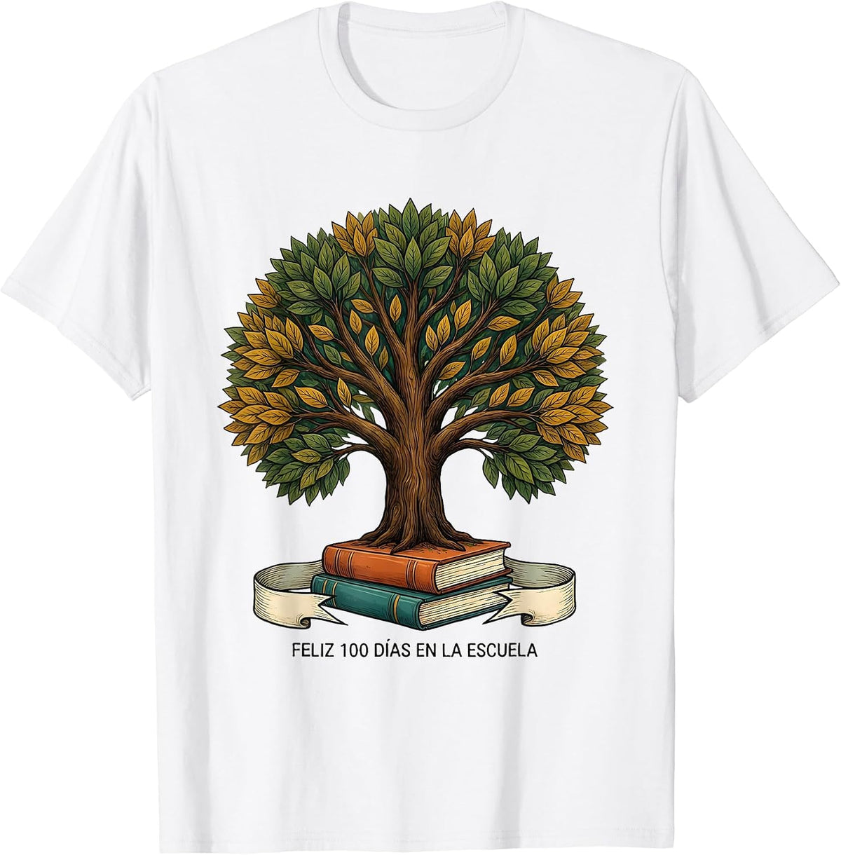 Men's Feliz 100 Días en la Escuela Cheerful Spanish Teacher 100th T-Shirt - White