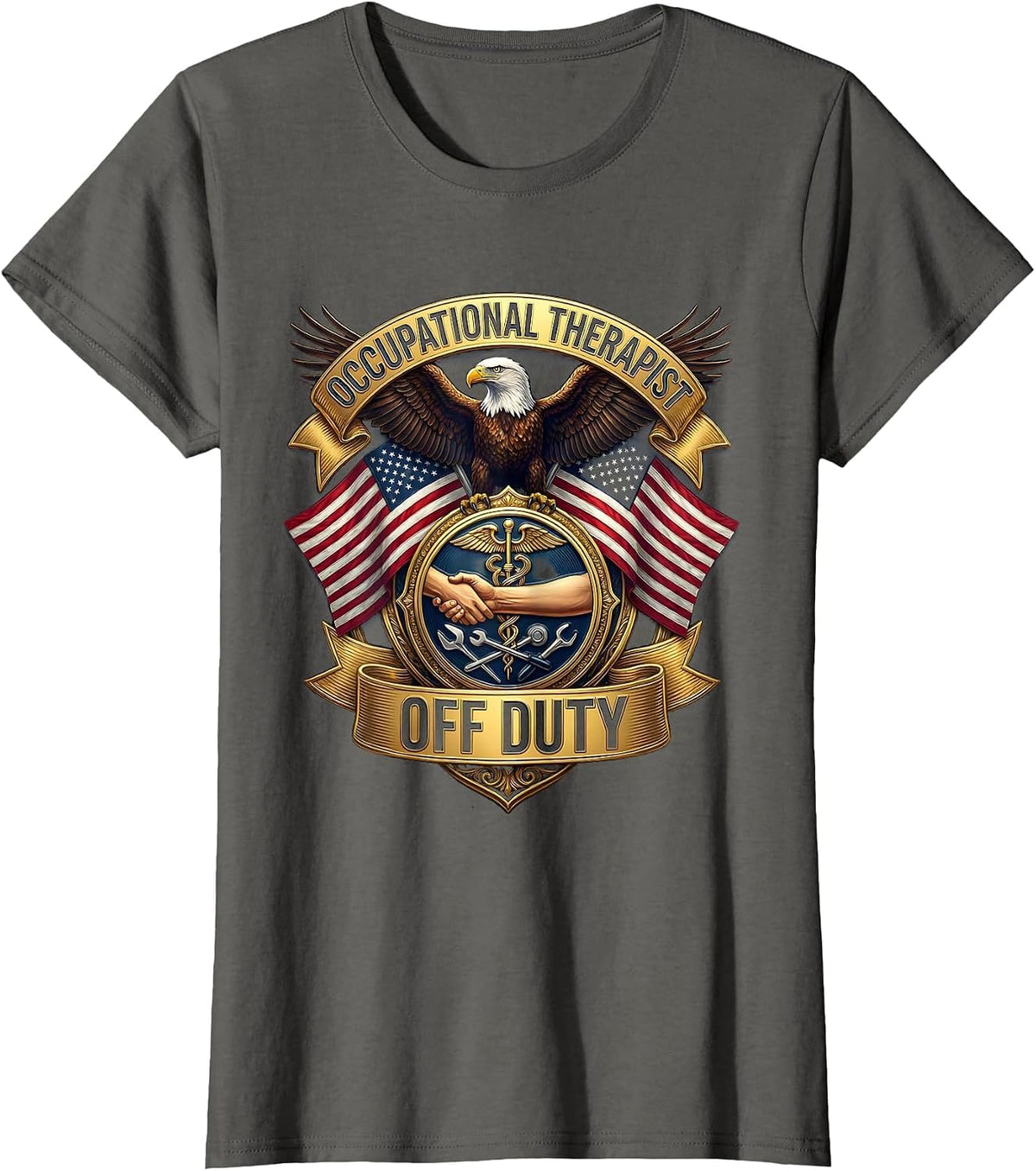 Women's Occupational Therapist Off Duty Fun OT Design T-Shirt - Asphalt Grey