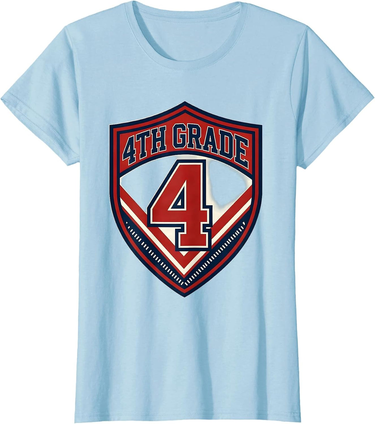 Women's 4th Grade Typography Team Fourth Grade Teacher Back T-Shirt - Baby Blue