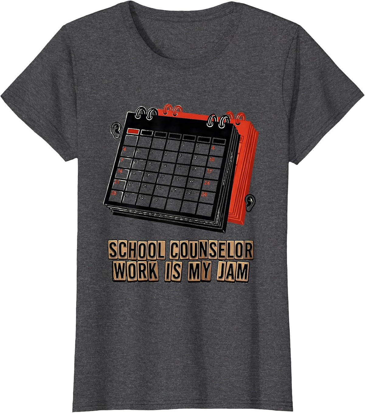 Women's School Counselor Work Is My Jam Funny School Psychologist T-Shirt - Dark Heather Grey