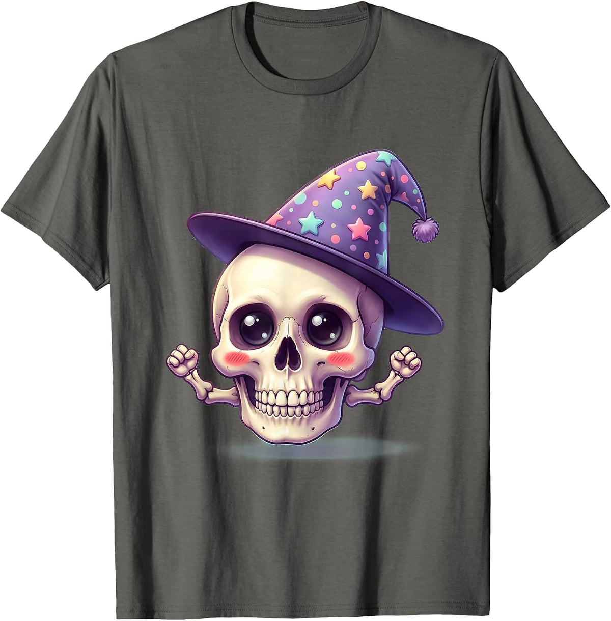 Men's Proud Dunce Skull Funny Gothic Humor Graphic T-Shirt - Asphalt Grey