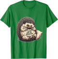 Men's I Sleep Like My Hedgehog Funny Sleepy Pet Portrait Pajama T-Shirt - Kelly Green