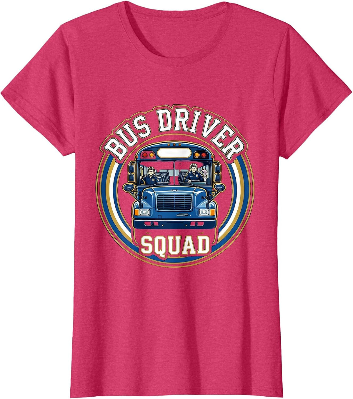 Women's School Bus Driver Crew Appreciation Back To School T-Shirt - Red Heather