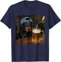 Doberman Drinking Beer Funny Doberman Dog Meme T-Shirt - Navy Blue