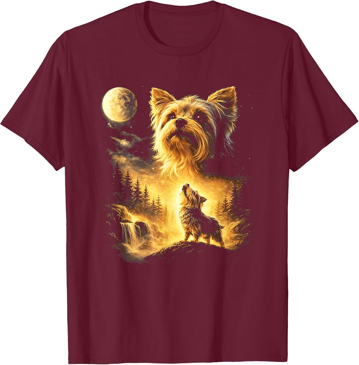 Fantasy Nature Graphic T-Shirt - Burgundy