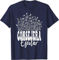 Consejera Escolar Tea Spanish School Counselor Wildflower T-Shirt - Navy Blue
