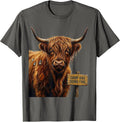 Damp And Doing Fine Funny Highland Cow Cute Scottish Humor T-Shirt - Asphalt Grey