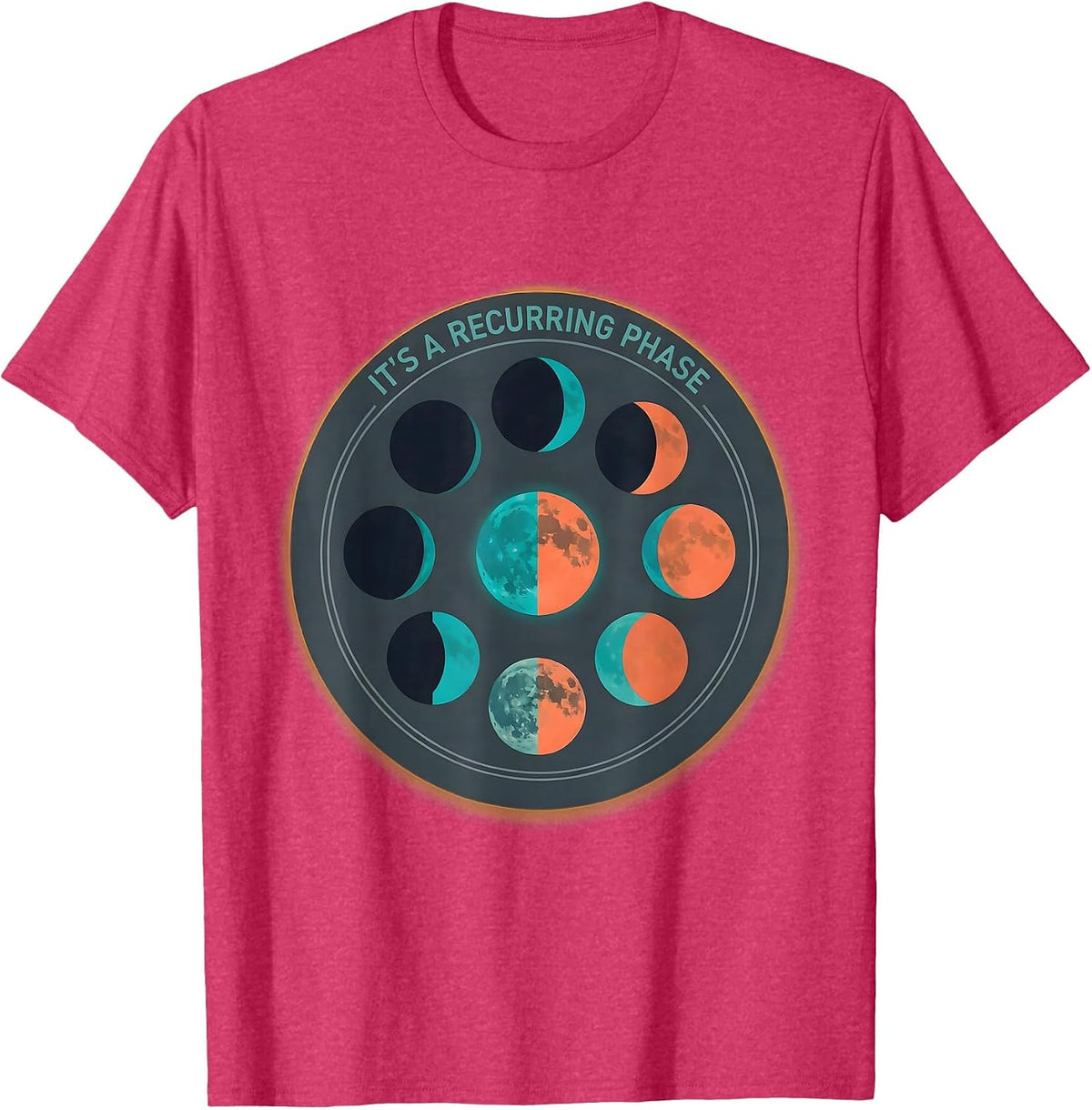 It's A Recurring Phase Celestial Astronomy Moon Phase Gift T-Shirt - Red Heather