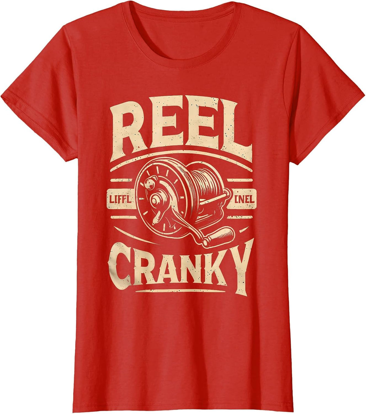 Funny Cranky Fishing Reel Pun Shirt Humor Fishermen T-Shirt - Red