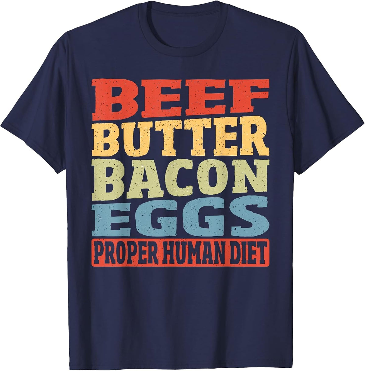 Keto Diet Ketogenic Beef Butter Bacon Eggs BBBE T-Shirt - Navy Blue