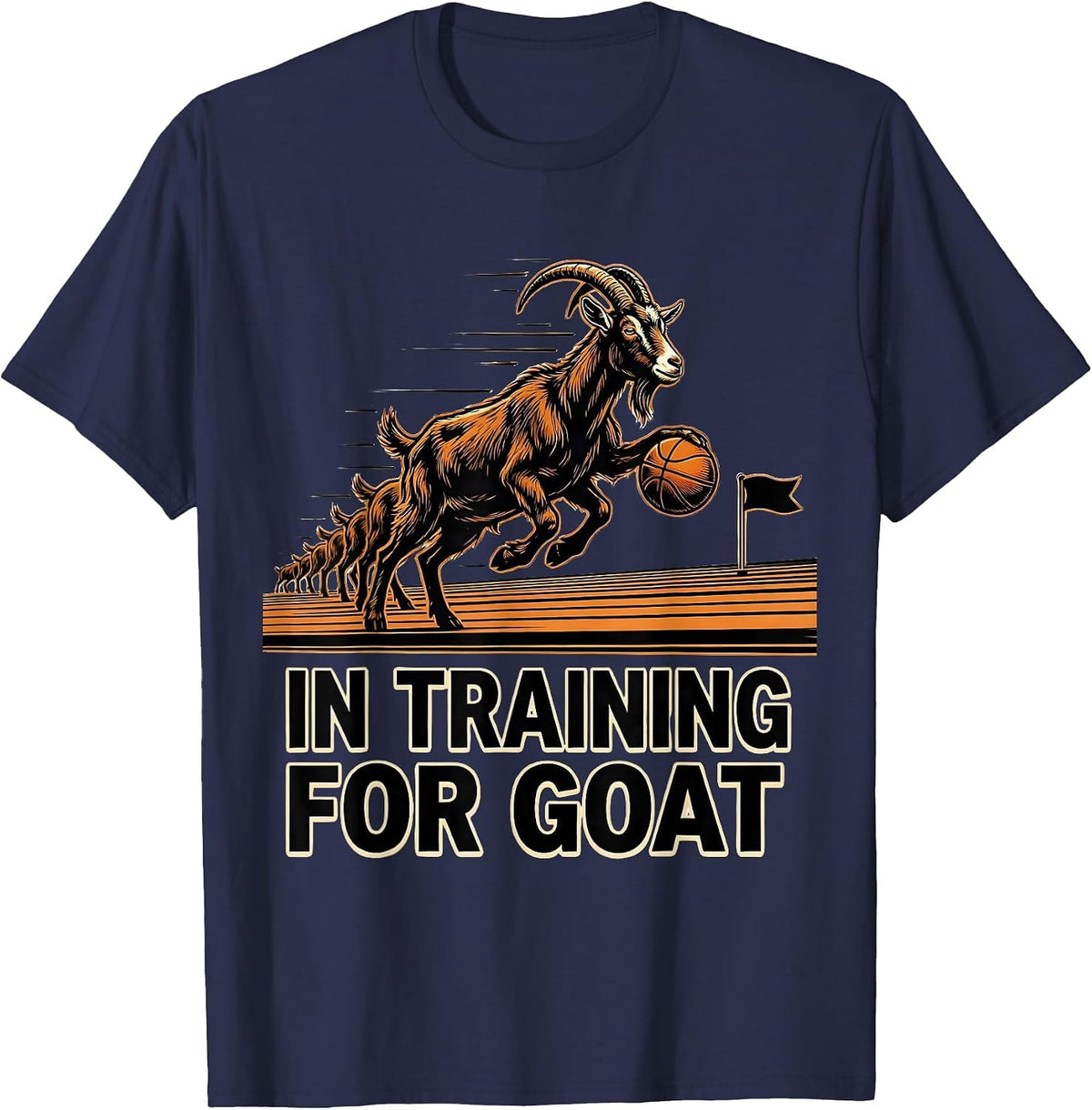 In Training For GOAT Funny Goat Animal Lover Sports Humor T-Shirt - Navy Blue