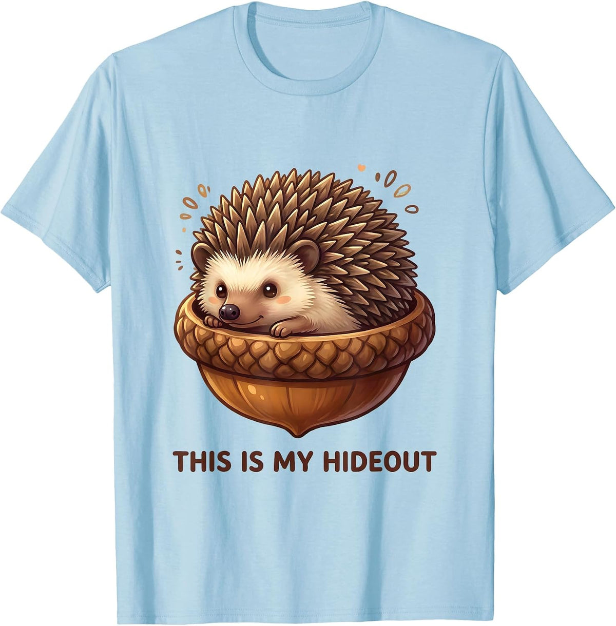 Men's This Is My Hideout Cute Kawaii Hedgehog Lover Gift T-Shirt - Baby Blue
