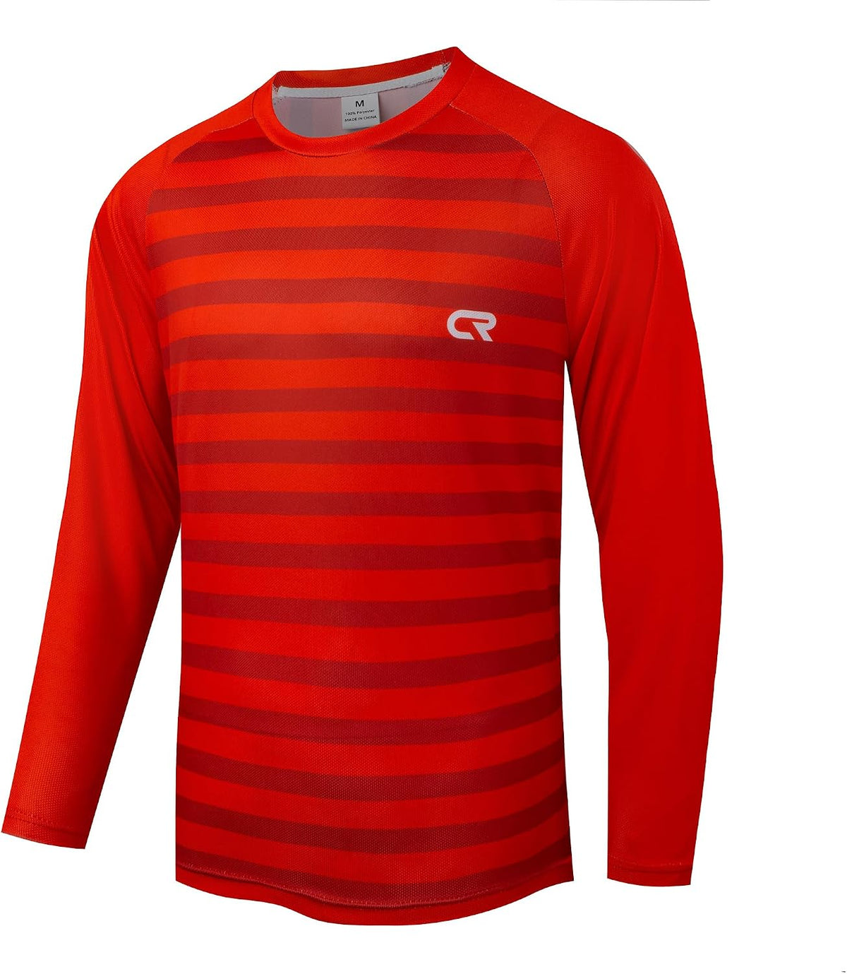 CR Men's Mountain Bike Jersey Shirt Long Sleeve MTB Cycling Jersey BMX Downhill Motocross Cyclocross T-Shirt - Red