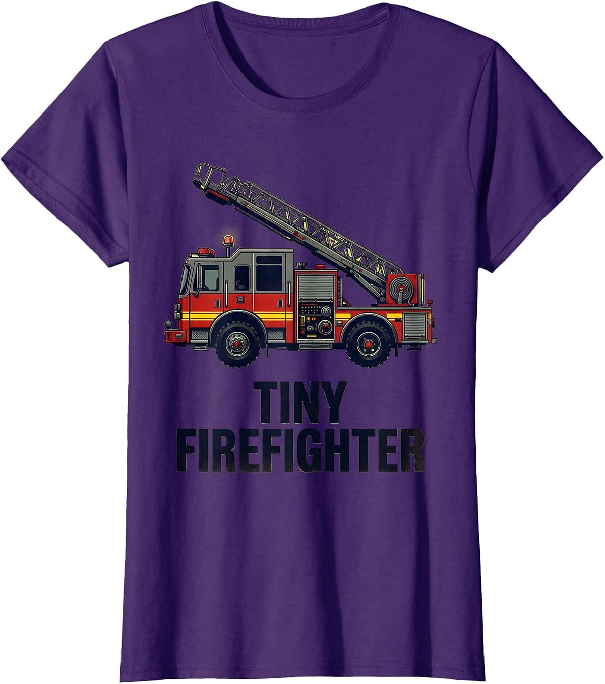 Women's Tiny Firefighter Cute Fire Truck Toddler Future Firefighter T-Shirt - Purple