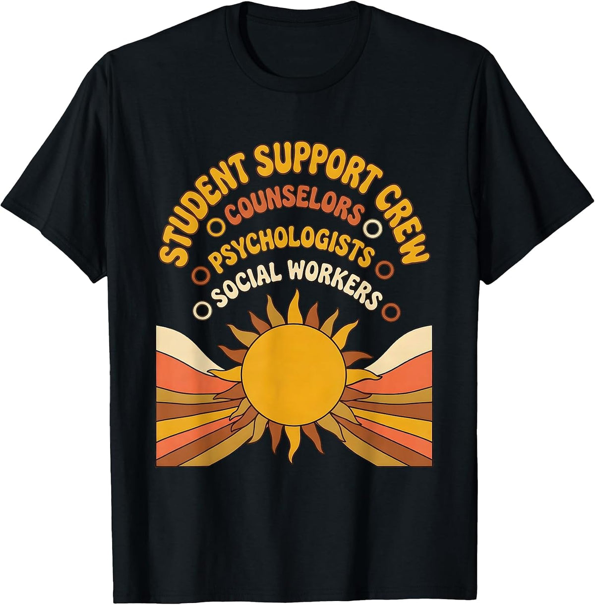 Men's Student Support Crew Counselors Psychologists Social Workers T-Shirt - Black