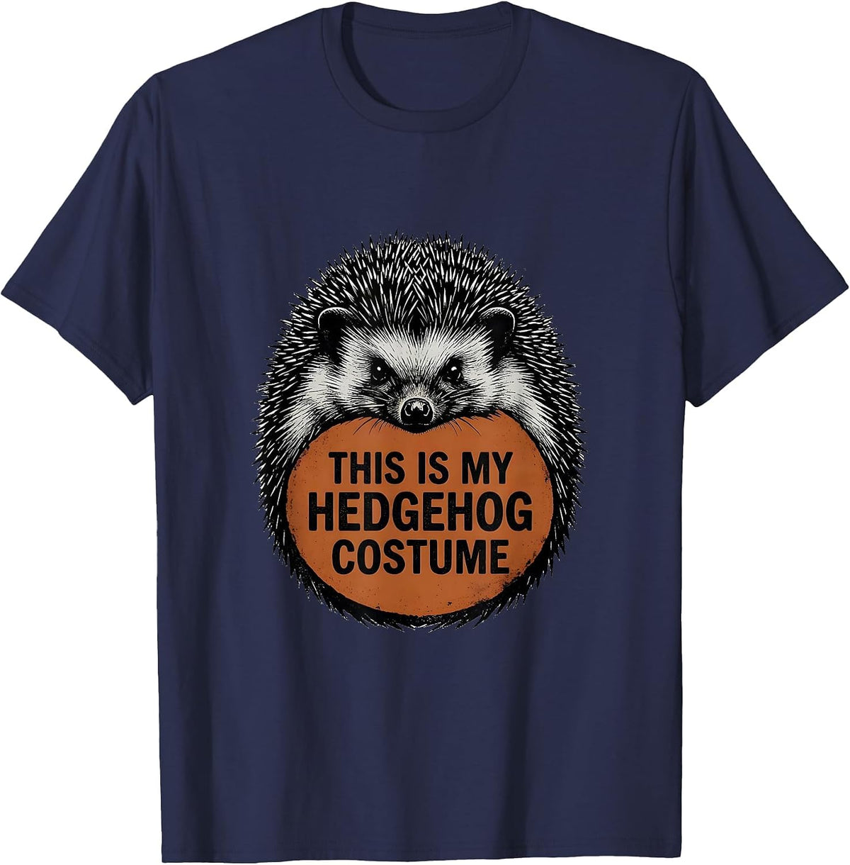 Men's This Is My Hedgehog Costume Funny Rubber Stamp DIY Halloween T-Shirt - Navy Blue