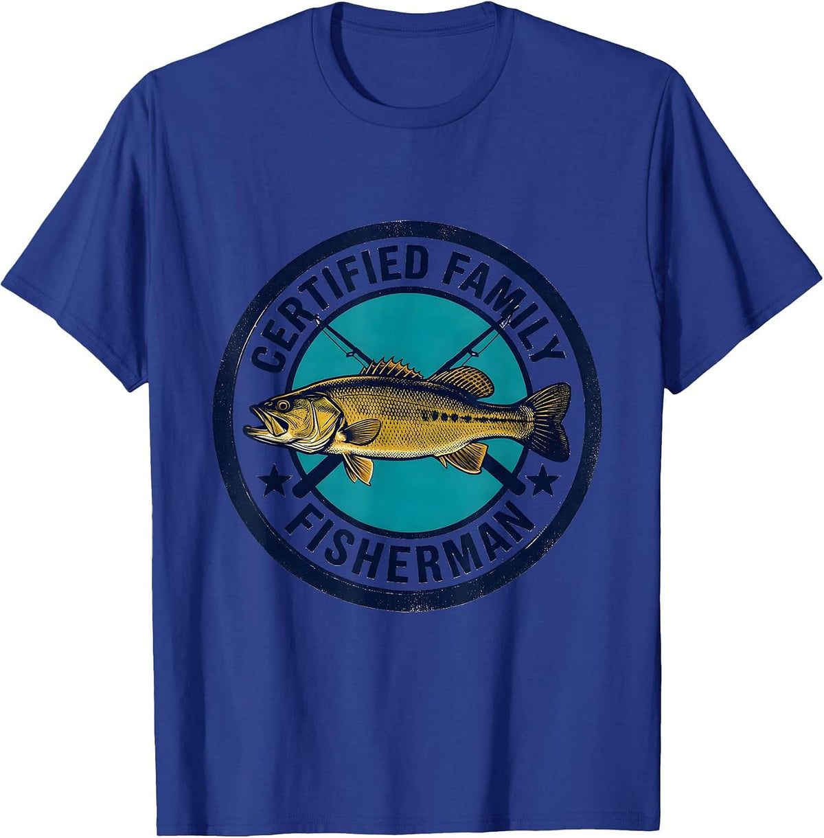 Men's Certified Family Fisherman Funny Fishing Humor Gift T-Shirt - Royal Blue
