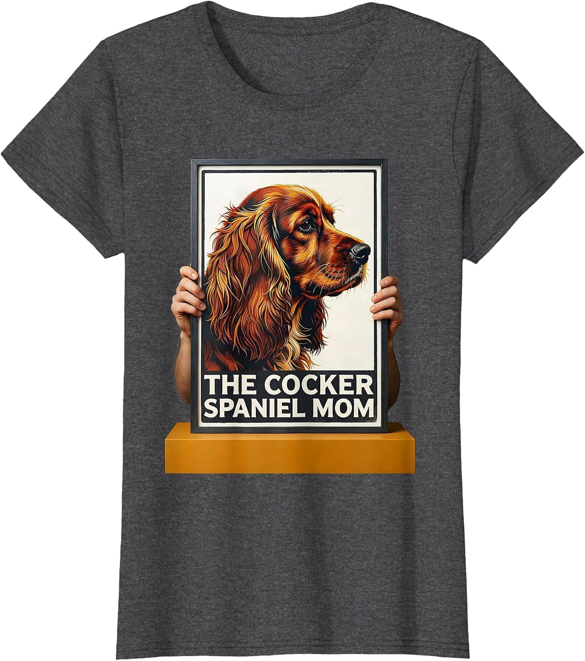 Women's The Cocker Spaniel Mom Dog Mom Tarot Card Portrait T-Shirt - Dark Heather Grey