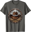 Farmer Watching Storm Roll Over Fields T-Shirt - Asphalt Grey