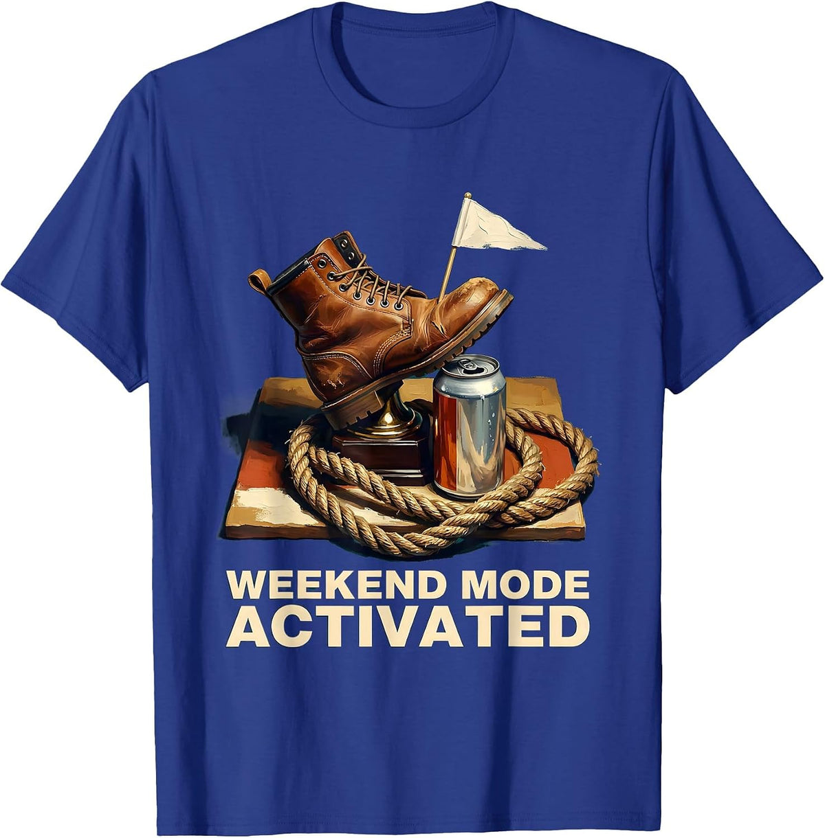Weekend Mode Activated Labor Day Graphic T-Shirt, Men, Royal Blue, 3X-Large - As Pictured