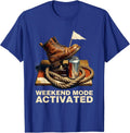 Weekend Mode Activated Labor Day Graphic T-Shirt, Men, Royal Blue, Small - As Pictured
