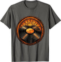 Melting Vinyl Record Rock and Roll Sun Art T-Shirt - Asphalt Grey