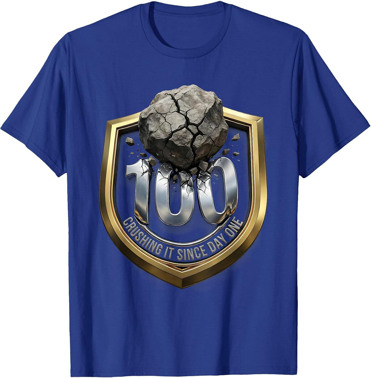 Men's Crushing It Since Day One 100 Days of School T-Shirt - Royal Blue