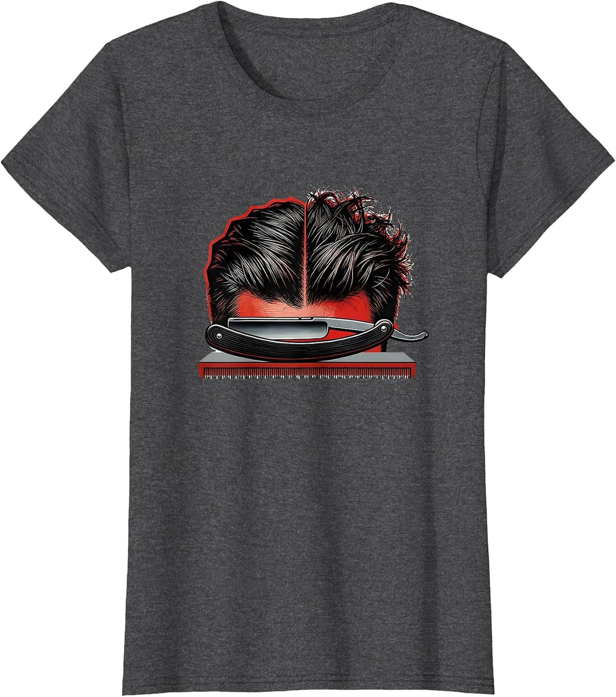 Women's Closed Razor Hairdresser Barber Gift Occupation Humor T-Shirt - Dark Heather Grey