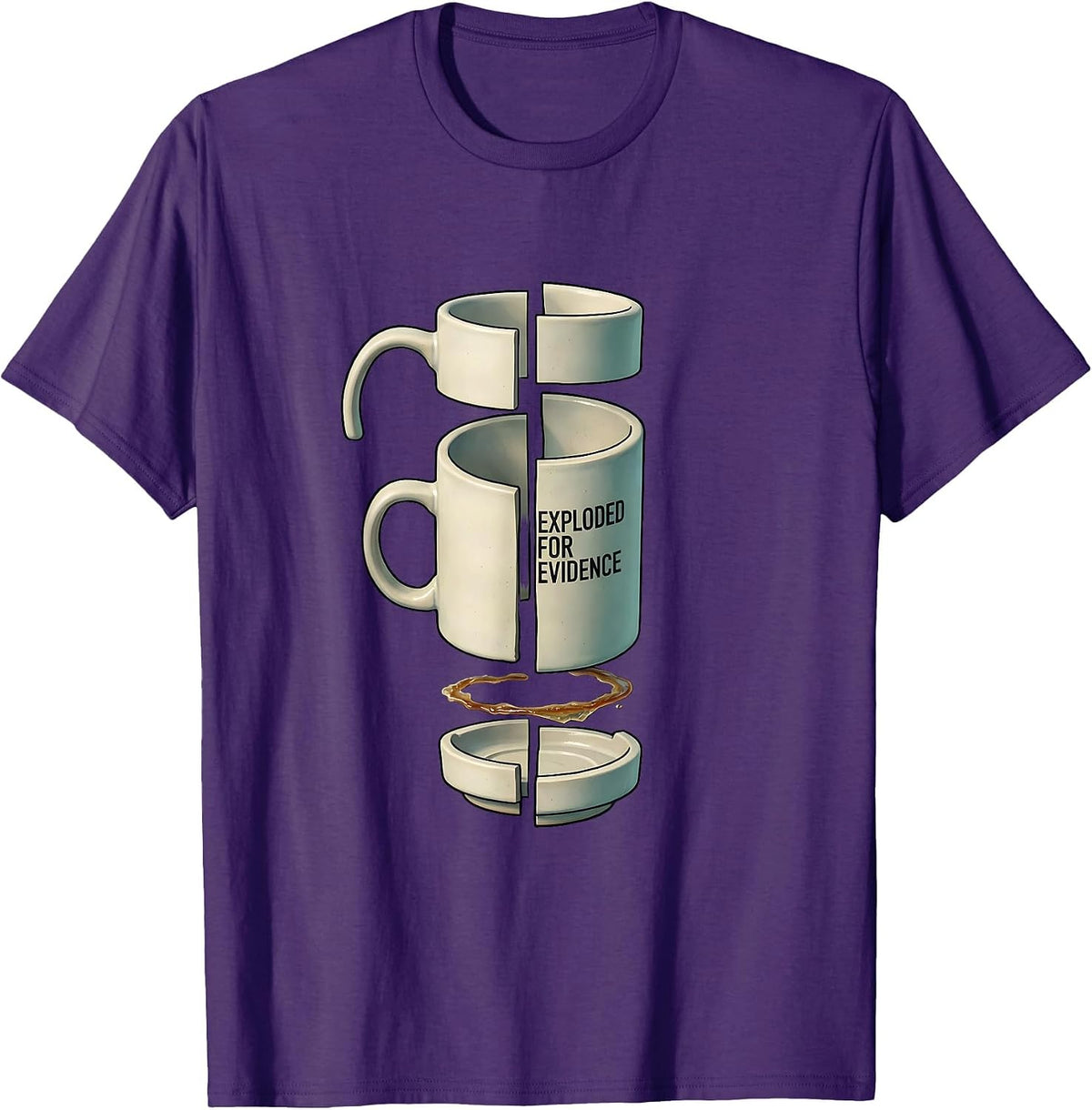 Mug Exploded For Evidence Funny True Crime Podcast Fan Couch T-Shirt - Purple
