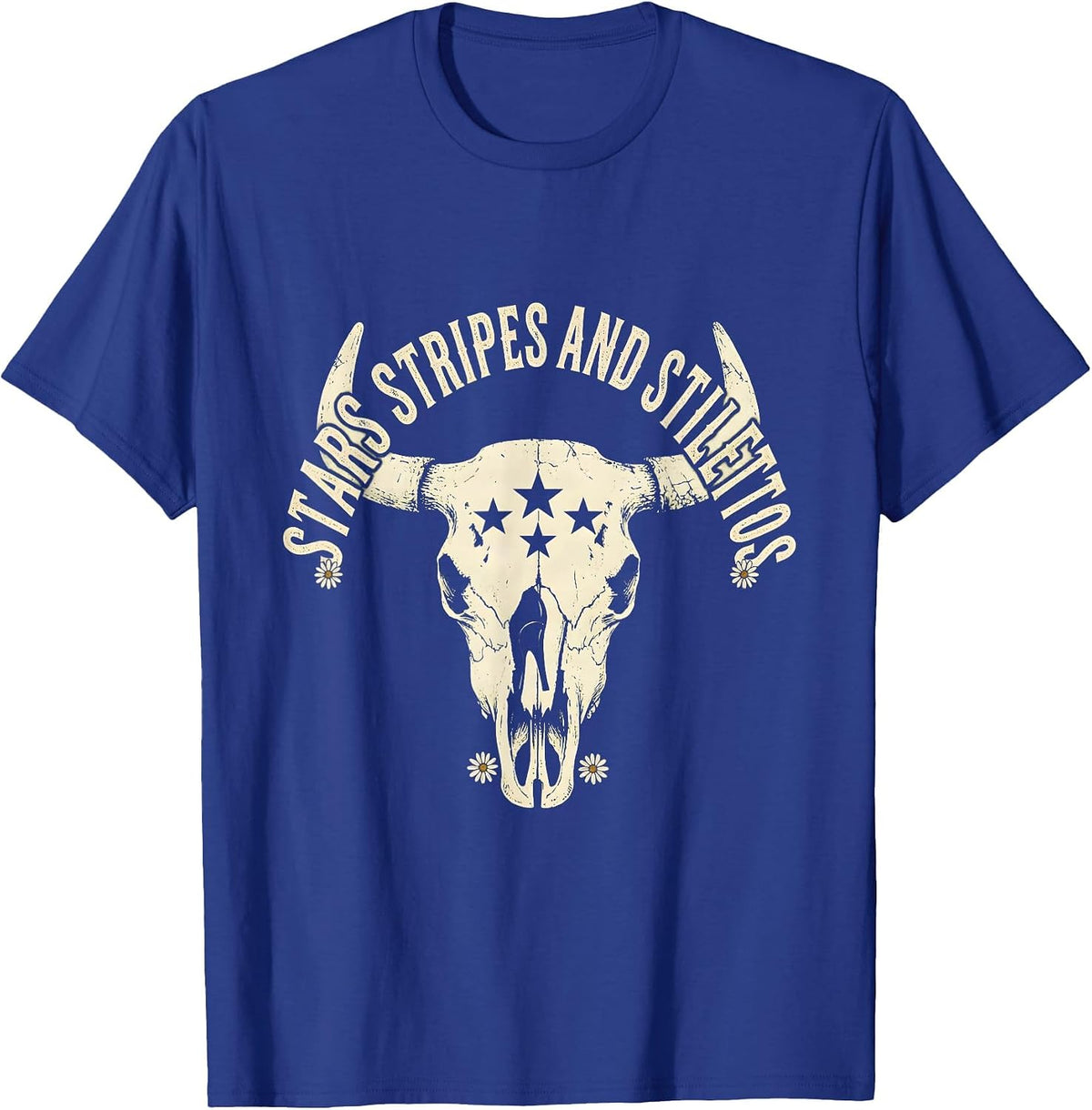 Men's Stars Stripes and Stilettos Patriotic Design T-Shirt - Royal Blue
