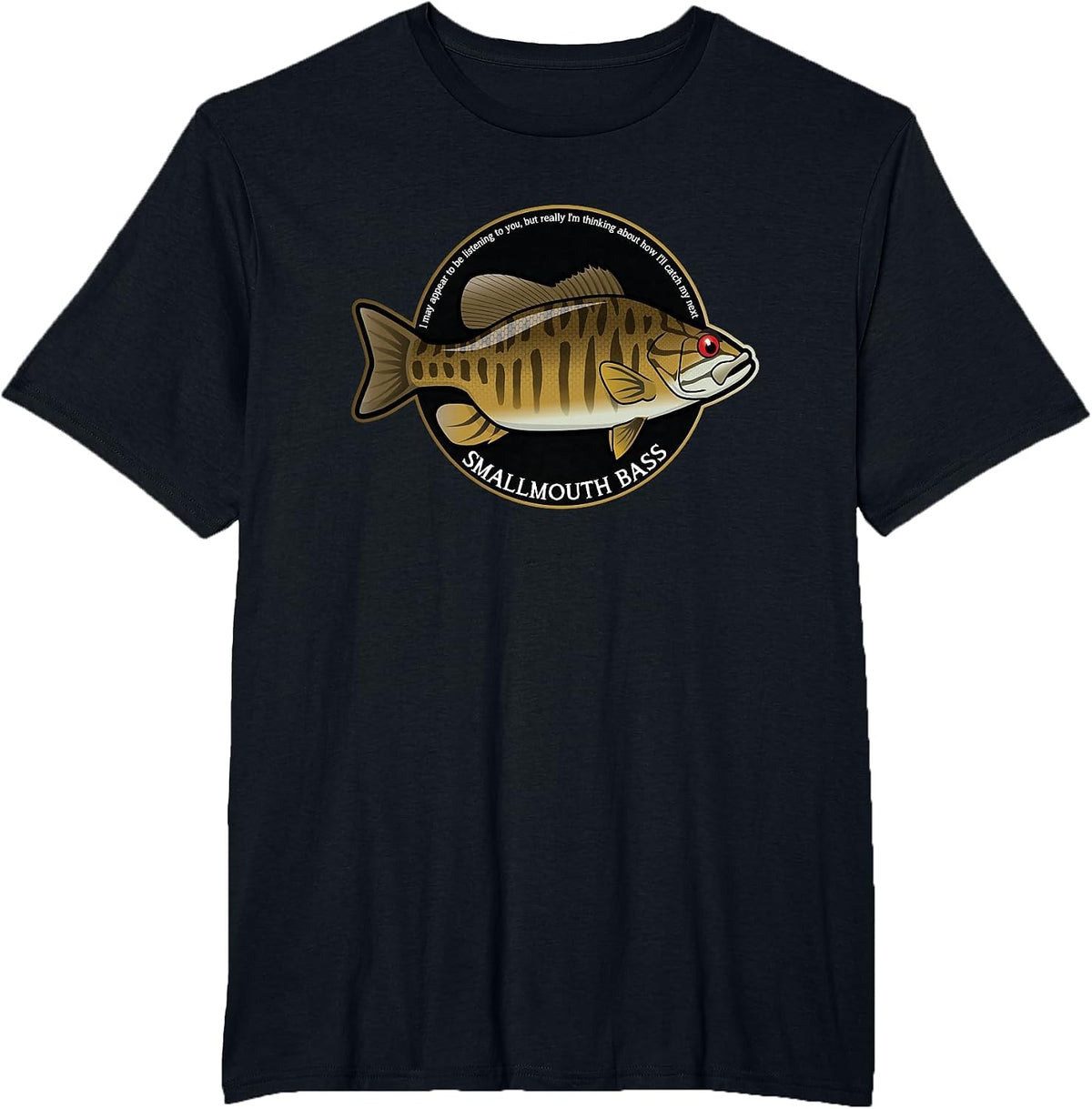 Funny Smallmouth Bass T-Shirt - Black