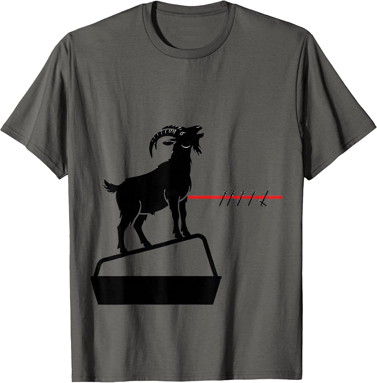 Men's Goat Farmer Humor Graphic Goat Lover Gift T-Shirt - Asphalt Grey