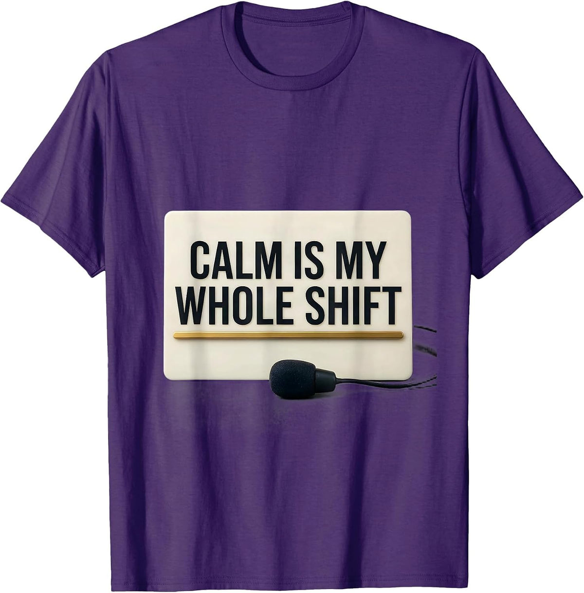 Men's Calm Is My Whole Shift Thin Gold Line 911 Dispatcher T-Shirt - Purple