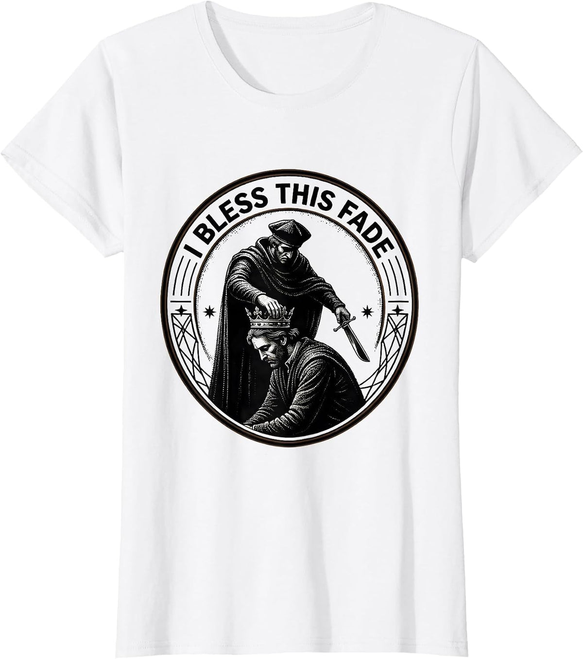 Women's I Bless This Fade Funny Hairdresser Barber Trade Humor Gift T-Shirt - White