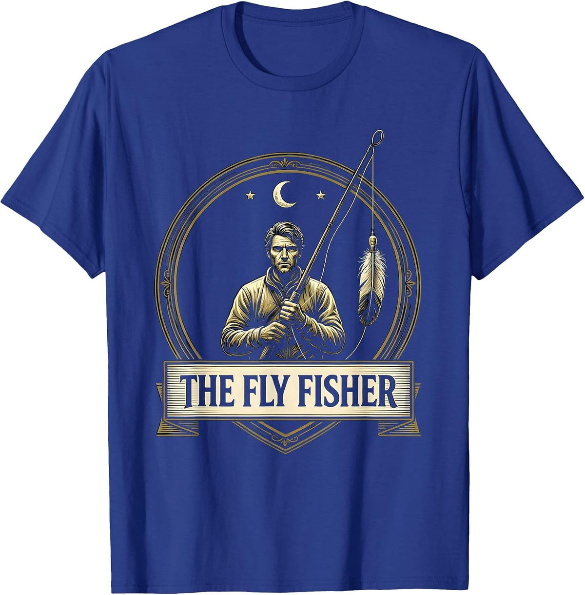 The Fly Fisher Funny Tarot Card Angler Fishing Humor T-Shirt - Royal Blue