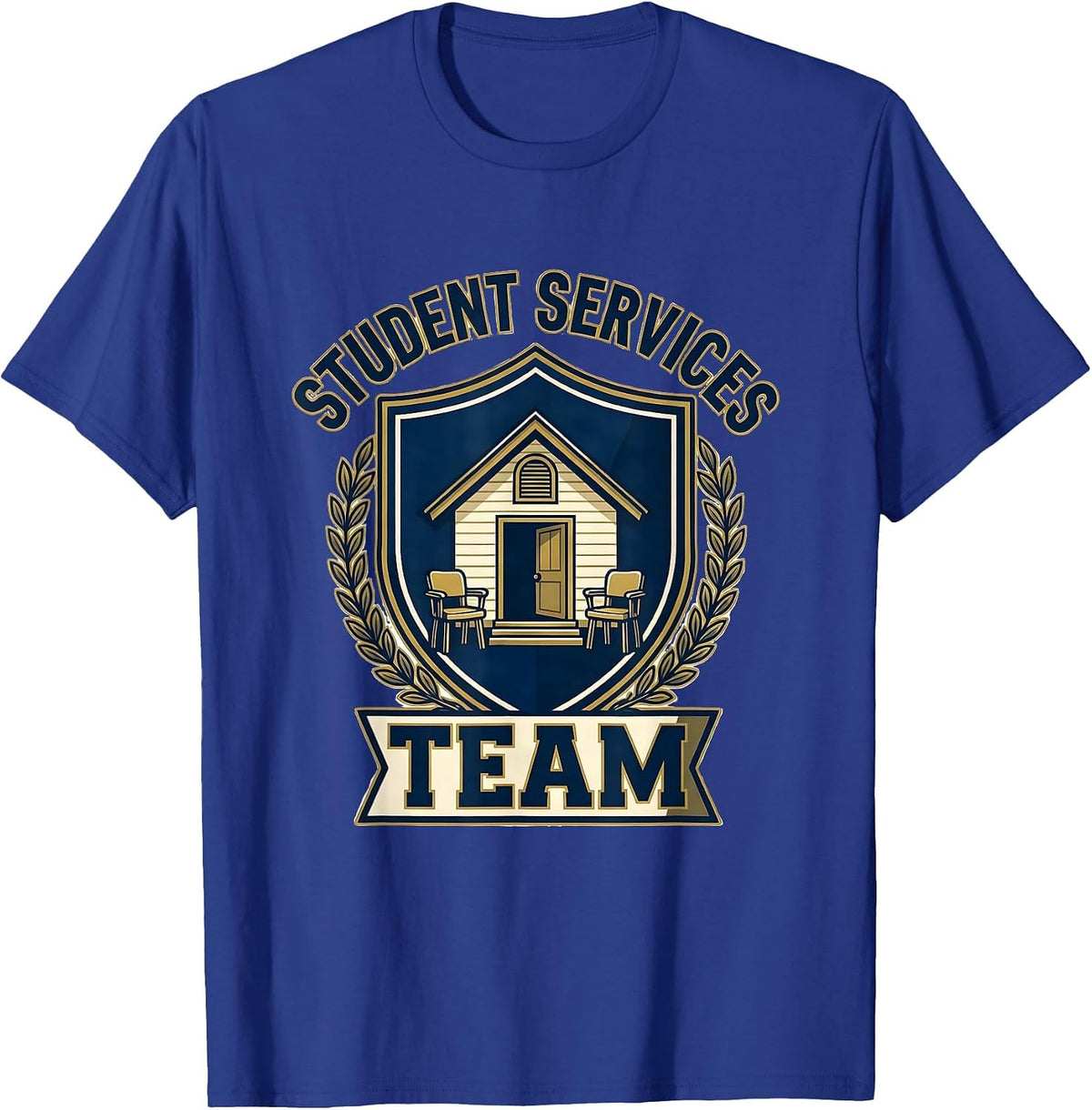 Men's Student Services Team Retro Emblem School Counselor T-Shirt - Royal Blue