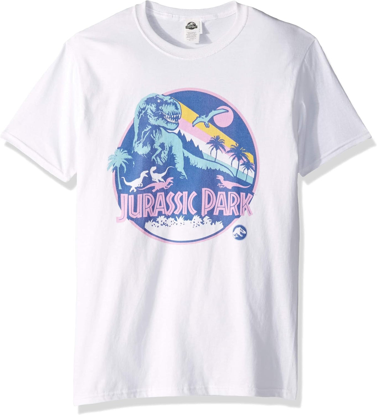 Jurassic Park Men's Officially Licensed Jurassic Park Retro Park Graphic Tee - White\/\/Retro Park