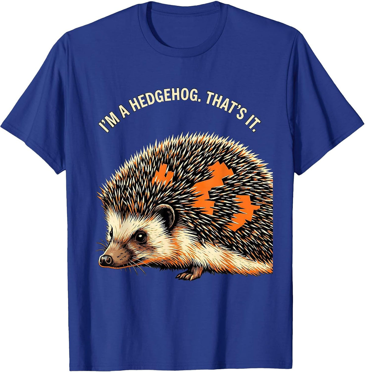 Men's I'm A Hedgehog That's It Stencil Graphic Halloween DIY T-Shirt - Royal Blue