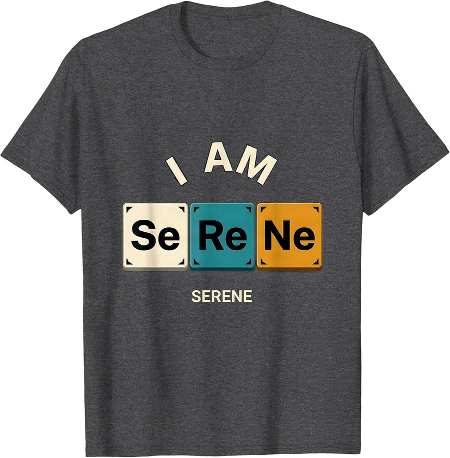 Men's I Am SeReNe Funny Chemistry Science Pun Humor T-Shirt - Dark Heather Grey